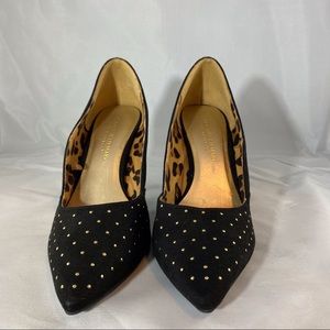 Christian Siriano gold studded heel